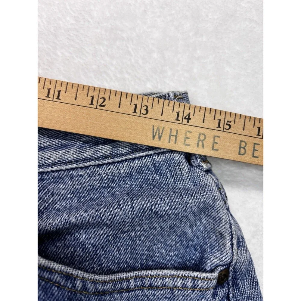 Vintage LEE Shorts 14 High Waist Light Wash Jean Denim Mom Made In USA 80's